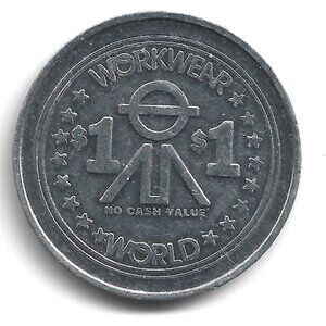 Canada Workwear World One Dollar Aluminum Token (b861-9)